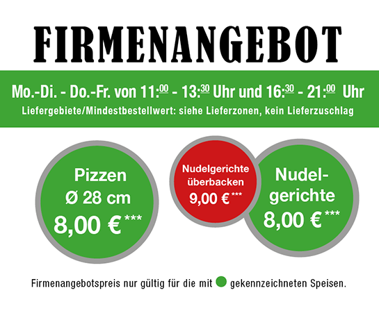 Firmenangebot Pizza Service da Grande